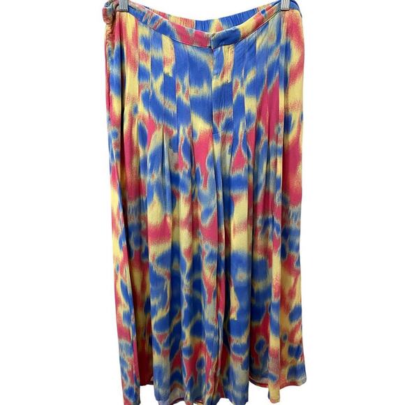 Free People Pants - FREE PEOPLE Wild Child Pleated Multicolor Trousers  - Size Large (EUC)